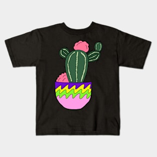 Cute Cactus Design #56: Cactus Ice Cream Bowl Kids T-Shirt